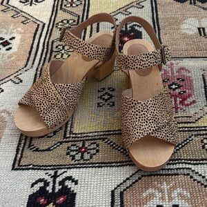 Madewell crisscross clogs in spotted calf hair